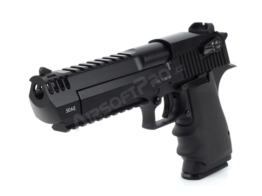 Airsoftová pistole DE .50AE L6 CO2 , kovový závěr, blowback, full auto - Černý [KWC]