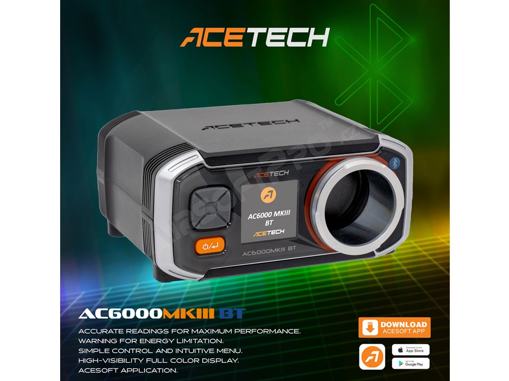 Měřič úsťové rychlosti střel AC6000 MKIII Bluetooth [ACETECH]