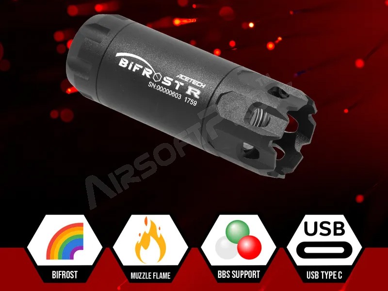 Bifrost R Full Auto Tracer with multi-color flame mode - Black [ACETECH]