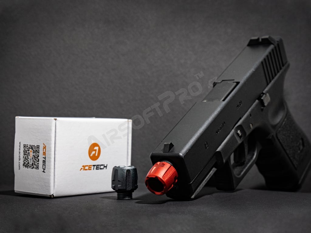 Ochranné krytky (koncovky) 11 mm závitu pistolí - červená a šedá [ACETECH]