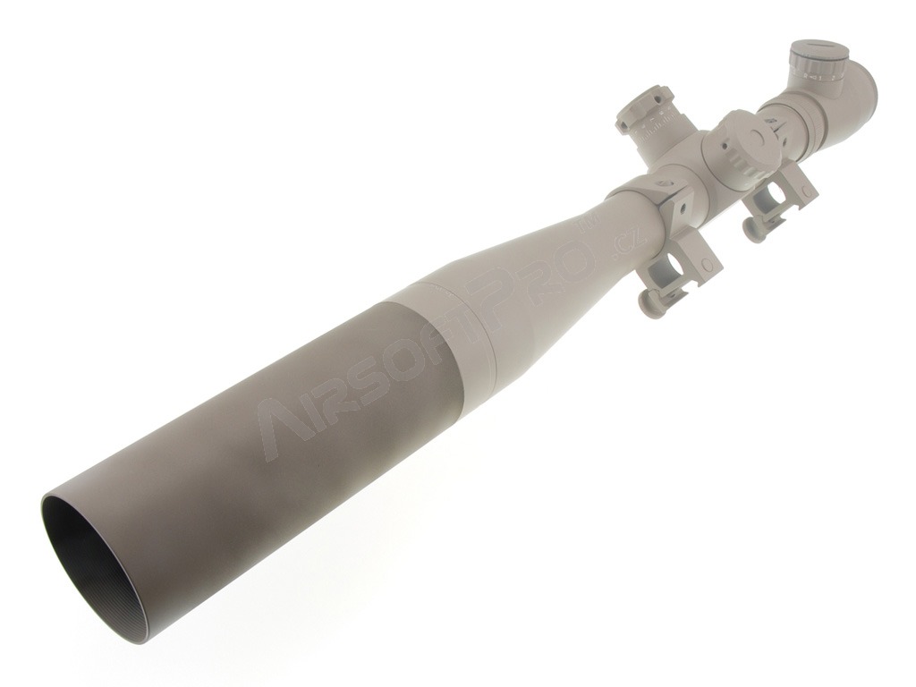 Long sun shade extender for riflescopes with 40mm lens diameter (tube 45mm) - TAN [A.C.M.]