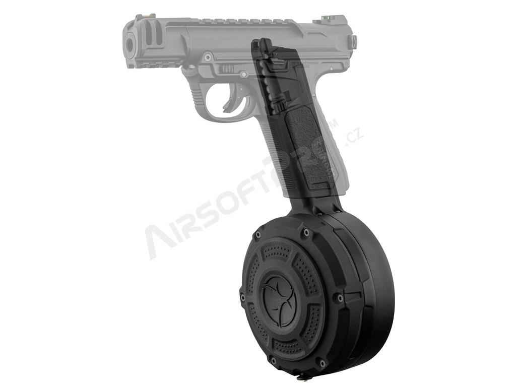 Gas 350BBs drum magazine for Assassin AAP-01 - black [Action Army]