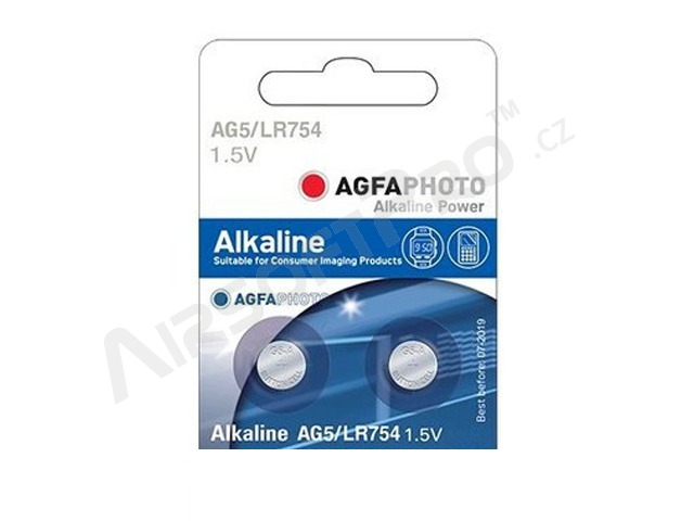 Alkalická knoflíková baterie 1,5V AG5 / LR48 / LR754 / 393 - 2ks [AgfaPhoto]