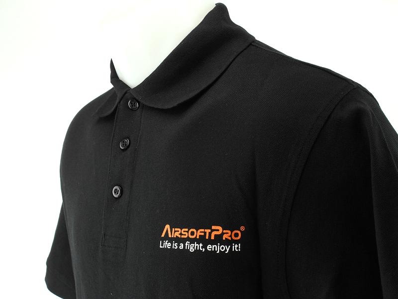 Men's Polo Shirt AirsoftPro - black, L size [Elevate]