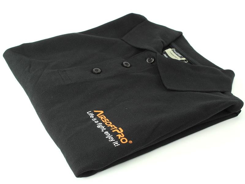 Men's Polo Shirt AirsoftPro - black, L size [Elevate]