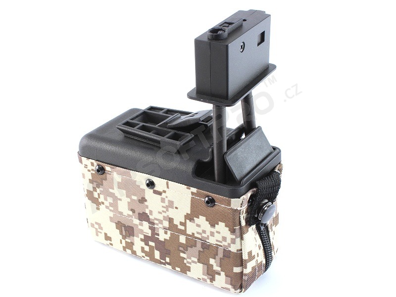 Elektrický lehký zásobník pro M249 na 1500 ran - Digital desert [A&K]