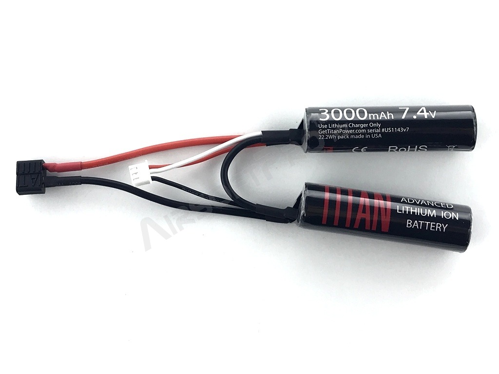 Battery Li-Ion 7,4V 3000mAh 16C - Mini CQB with the Dean [TITAN]