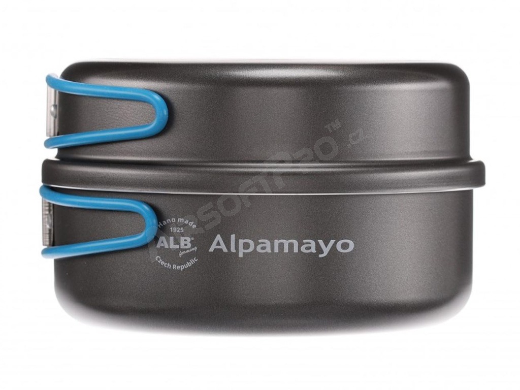 Batterie de cuisine en aluminium ALPAMAYO avec revêtement en téflon, 2 pièces avec accessoires [ALB forming]