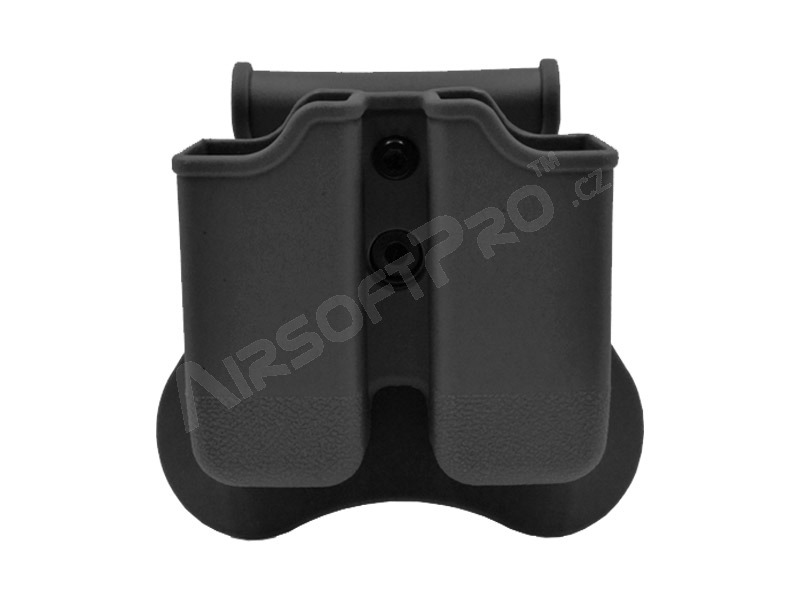 Opaskové polymerové pouzdro pro dva zásobníky pistole G série - černé [Amomax]