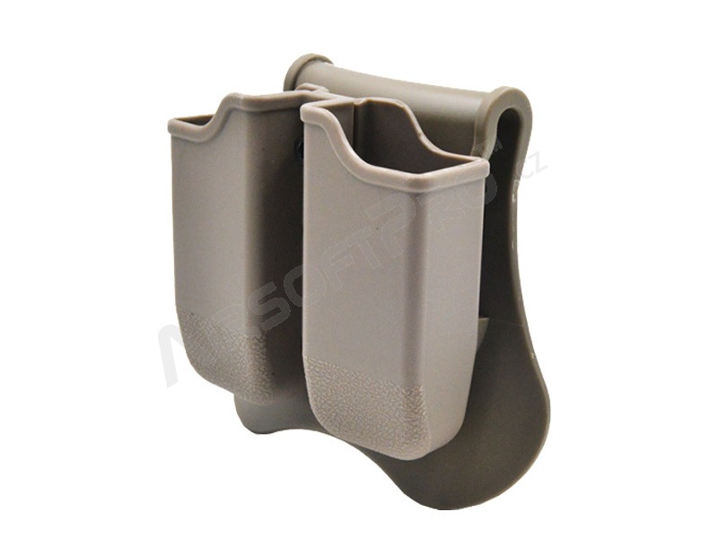 Opaskové polymerové pouzdro pro dva zásobníky pistole G série - FDE [Amomax]