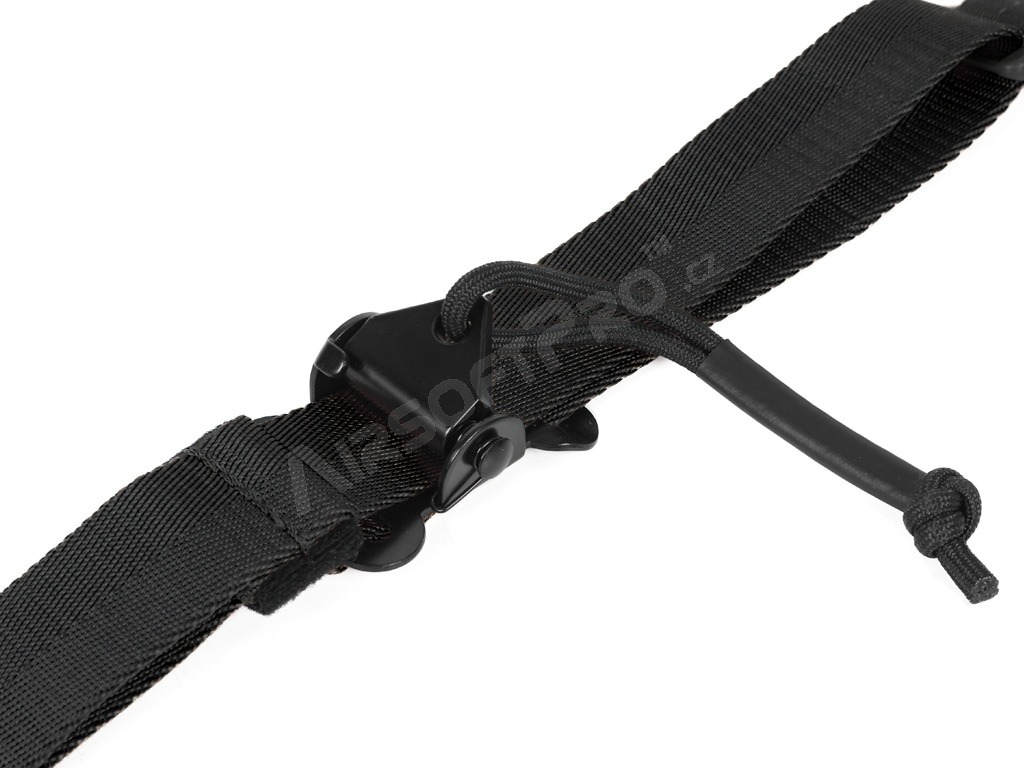 Quick adjustable padded two point sling with HK style clip - black [Amomax]