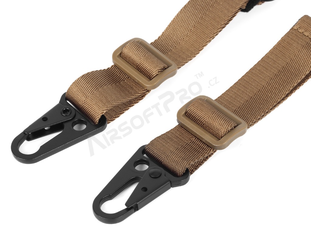 Quick adjustable padded two point sling with HK style clip - Coyote Brown [Amomax]