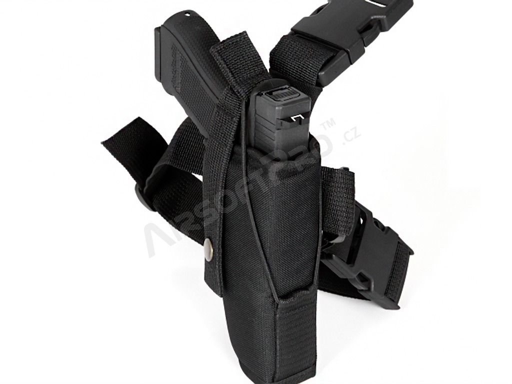 Stehenní pouzdro na pistoli s dvojitým jištěním Gen.2 - černé [AS-Tex]