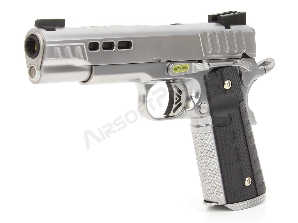 Pistolet airsoft KP1911 - GBB, entièrement métallique, argenté [ASCEND]