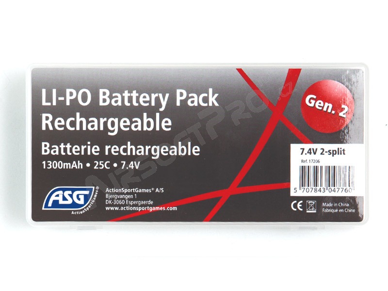 Batterie Li-Po 7,4V 1300mAh 25C/35C - Mini CQB [ASG]