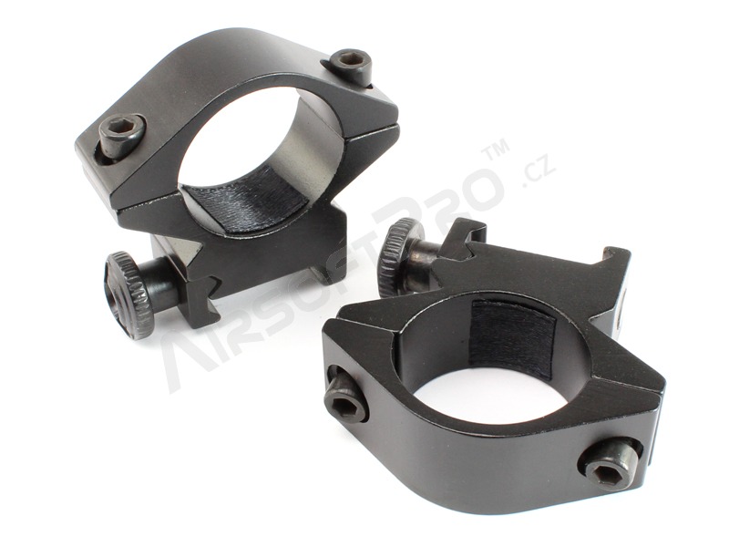 25,4mm montážní kroužky pro běžné 21mm Picatiny RIS lišty - nízké [ASG]