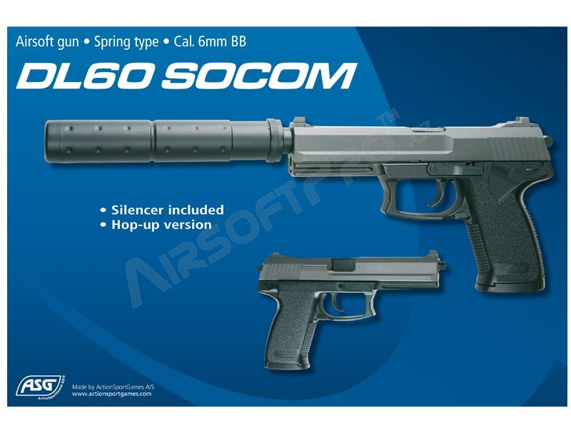 Airsoft pistol DL60 SOCOM with silencer - spring action [ASG]