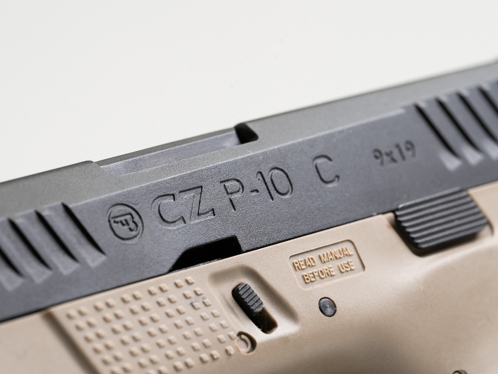 Pistolet airsoft CZ P-10C, glissière métal, CO2, recul - FDE [ASG]