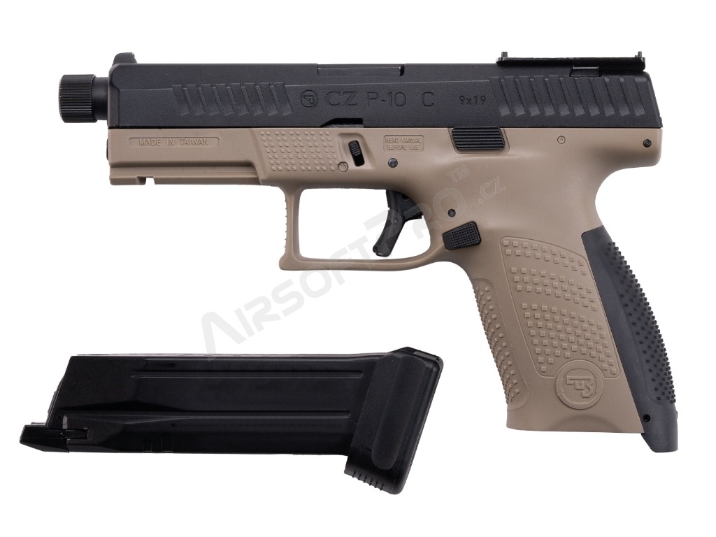 Airsoft pistol CZ P-10C Optics Ready, metal slide, CO2 blowback - FDE [ASG]