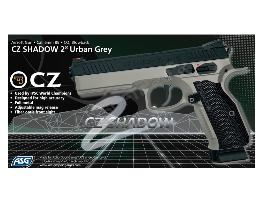 Pistolet airsoft CZ SHADOW 2 - CO2, blowback, full metal - Gris urbain [ASG]