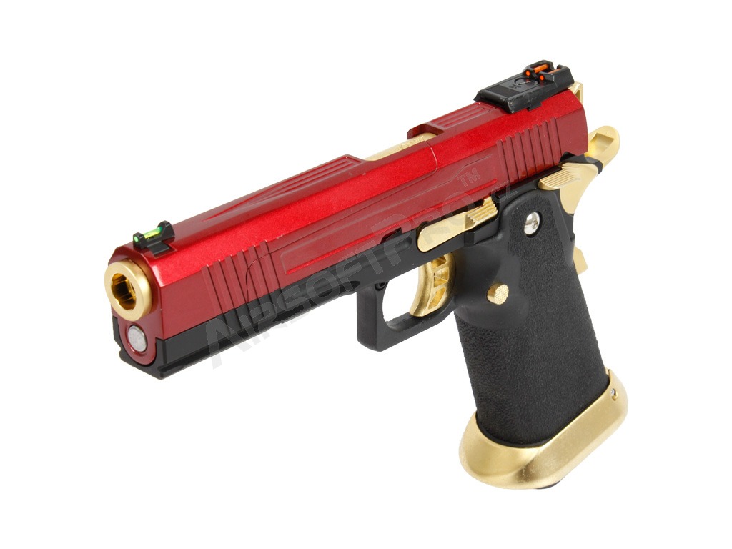 Airsoft GBB pistol Hi-Capa 5.1 HX10 (split slide) - red/gold [AW Custom]