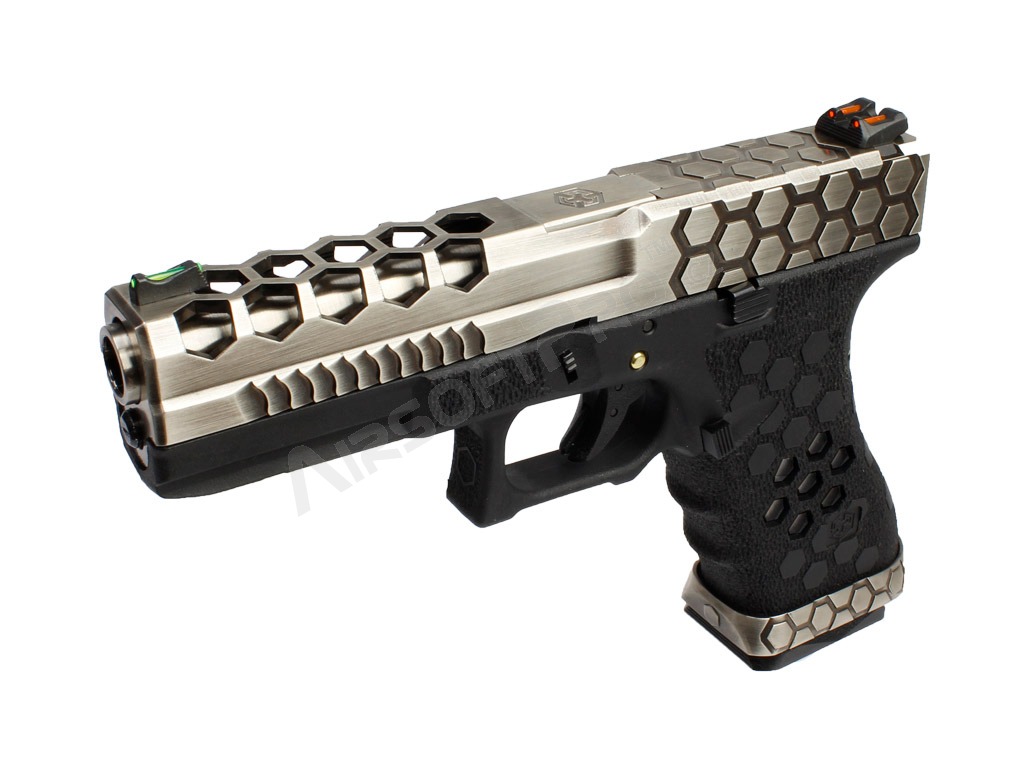 Pistolet GBB airsoft G-HexCut VX01 - Argent/Noir [AW Custom]