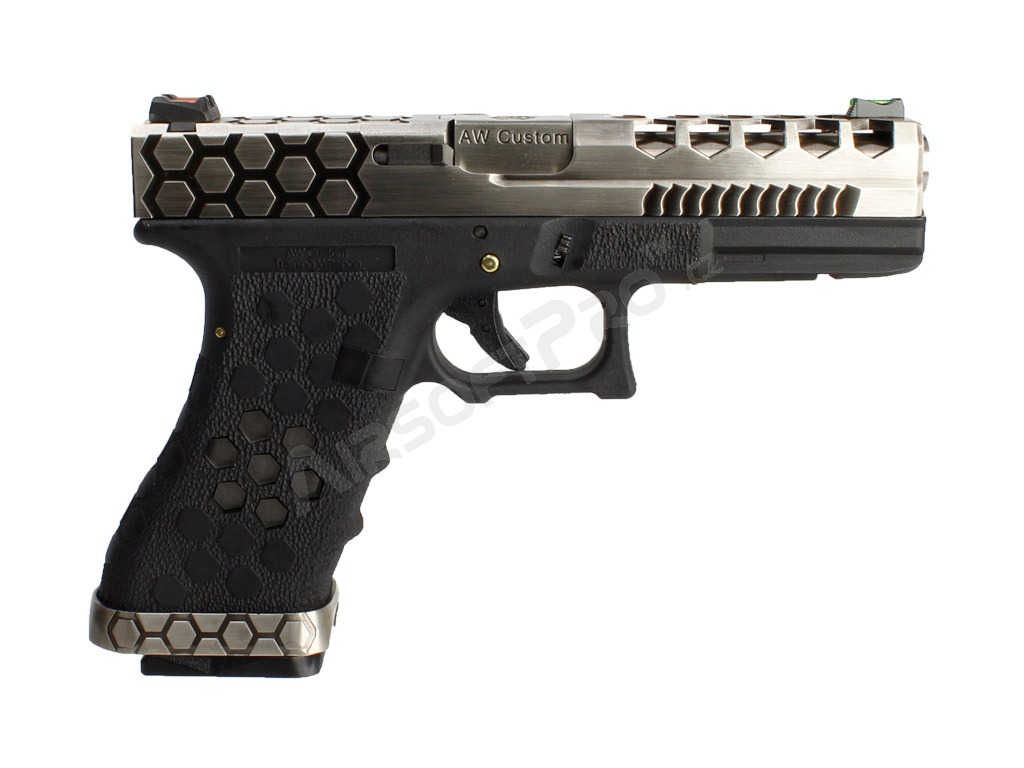 Pistolet GBB airsoft G-HexCut VX01 - Argent/Noir [AW Custom]