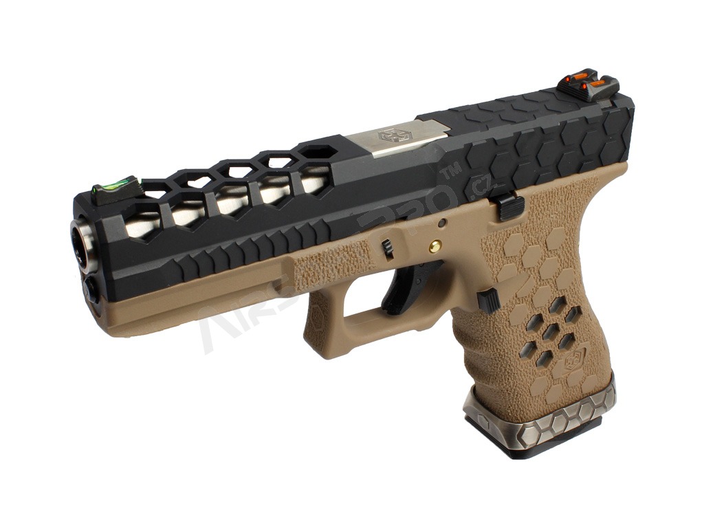 Pistolet GBB airsoft G-HexCut VX01 - Noir/TAN [AW Custom]