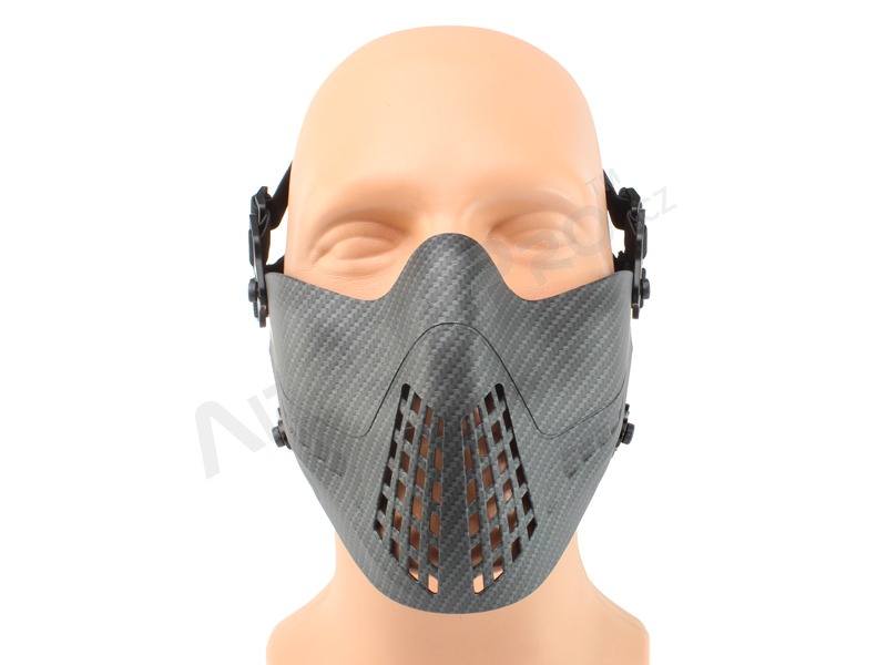 Masque de pilote tactique protégeant le visage - Style carbone [Big Dragon]