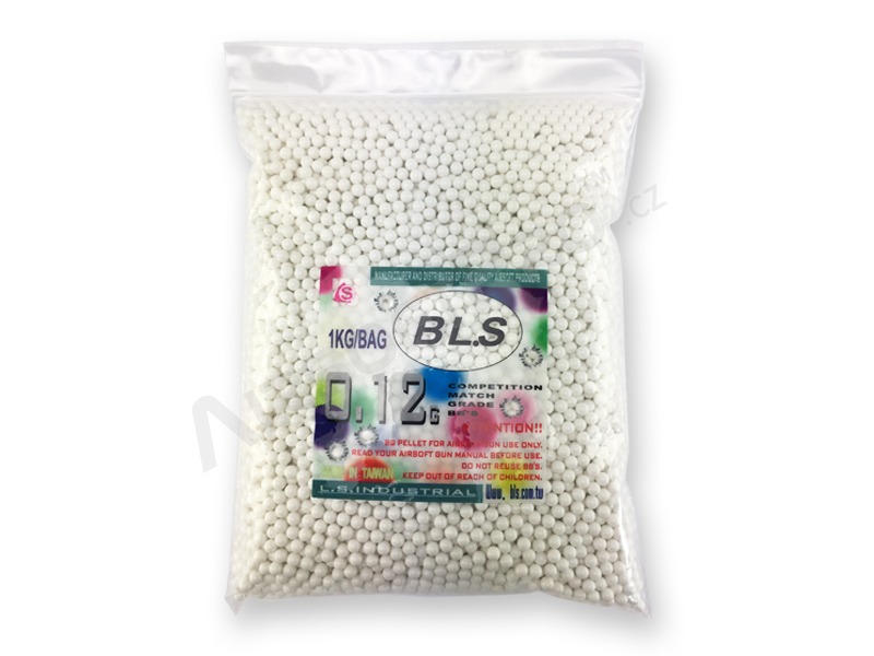 Airsoft BBs BLS Competition Match Grade 0,12 g | 8300 pcs | 1 kg - blanc [BLS]