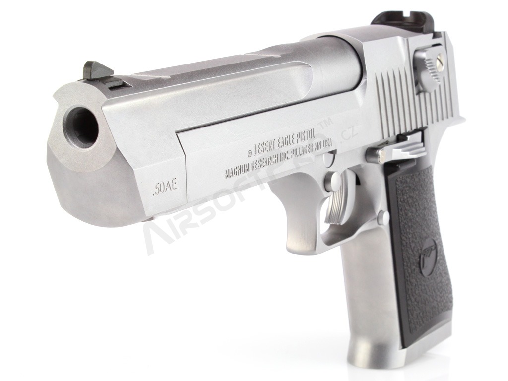 Airsoftová pistole DE .50AE, kovový závěr, plyn blowback (GBB) - stříbrná [WE]