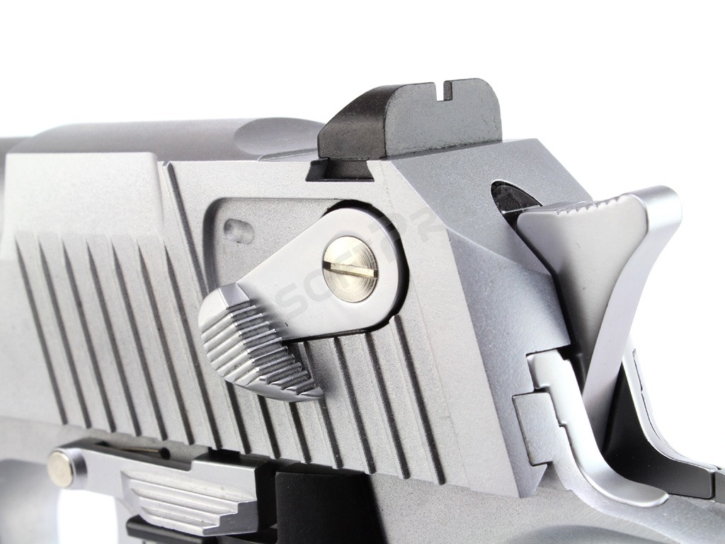 Airsoftová pistole DE .50AE, kovový závěr, plyn blowback (GBB) - stříbrná [WE]