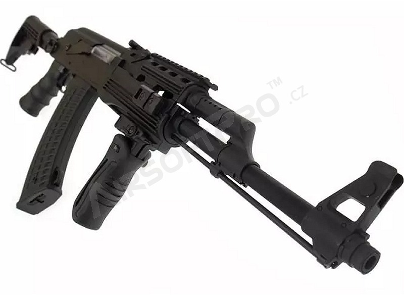 Airsoftová zbraň AK47C Tactical (CM.028C) + značkový nabíječ + Li-Ion akumulátor + kuličky [CYMA]