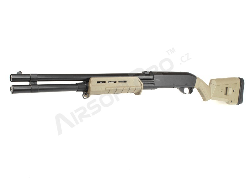 Airsoft M870 Shotgun, long, ABS (CM.355L) - TAN [CYMA]