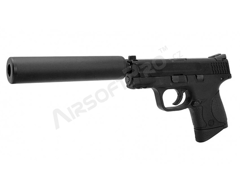 Metal silencer 140mm with 11mm adaptor for pistol - black [Dytac]