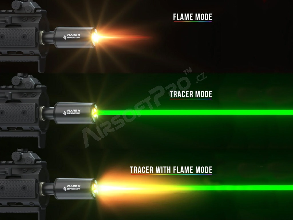 Nasvětlovací tlumič FLARE M BT + měřič rychlosti střel (chrono) - černá [E-Shooter]