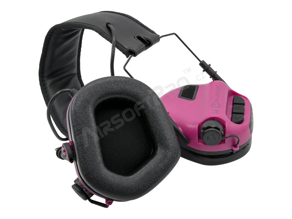 Elektronické střelecké chrániče sluchu M31 s AUX vstupem - růžová [EARMOR]