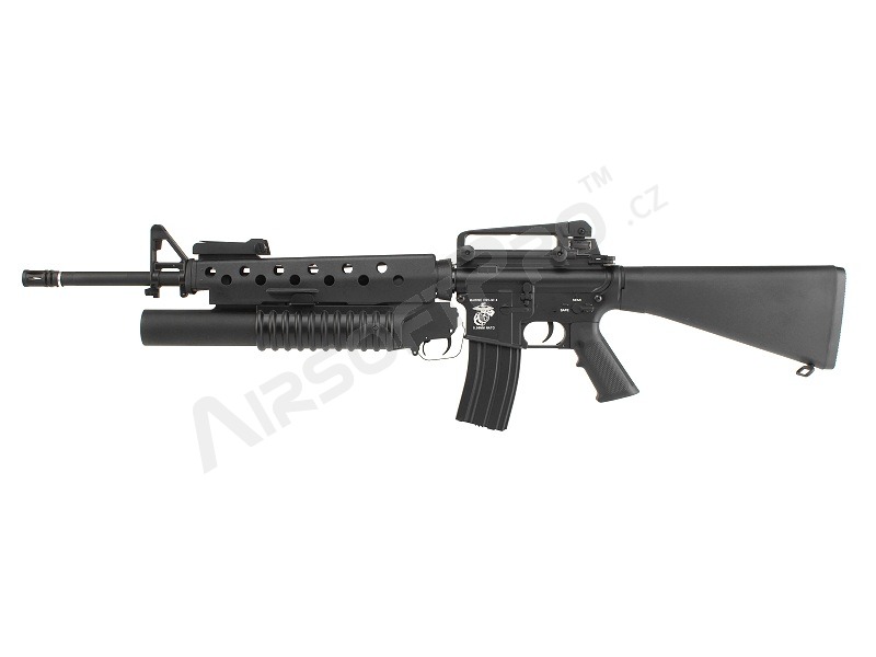 Airsoft rifle M16 A3 with M203 grenade launcher - black (EC-702) [E&C]