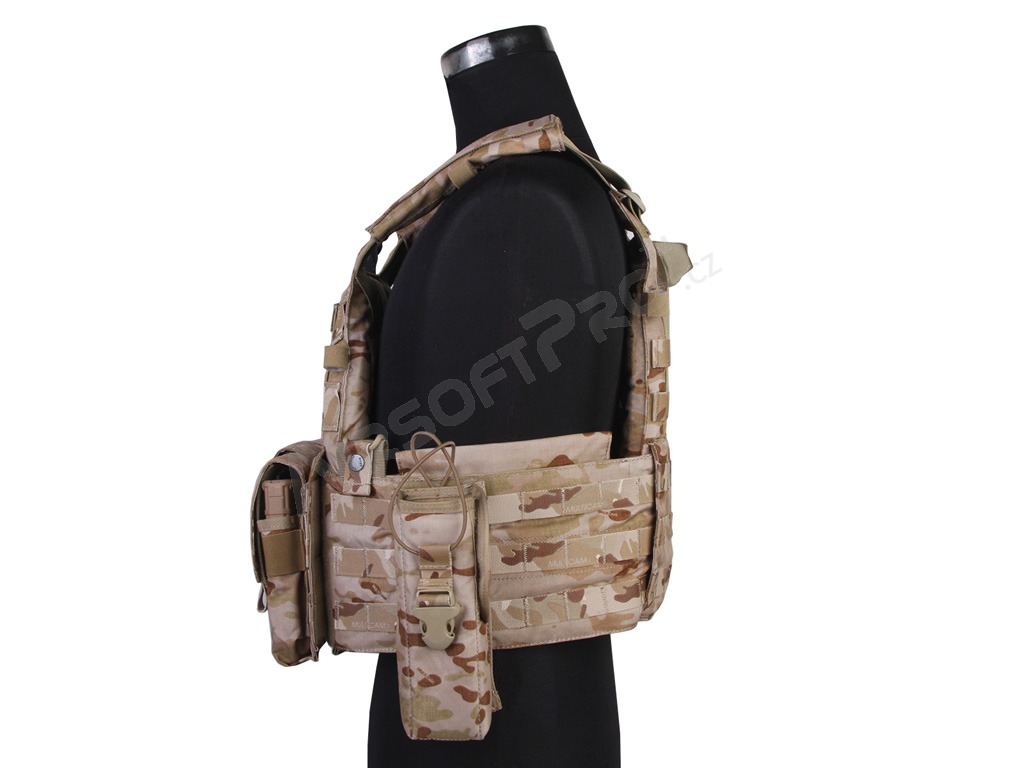Maskáčová vesta s nosičem plátů a třemi sumkami LBT 6094A - Multicam Arid [EmersonGear]