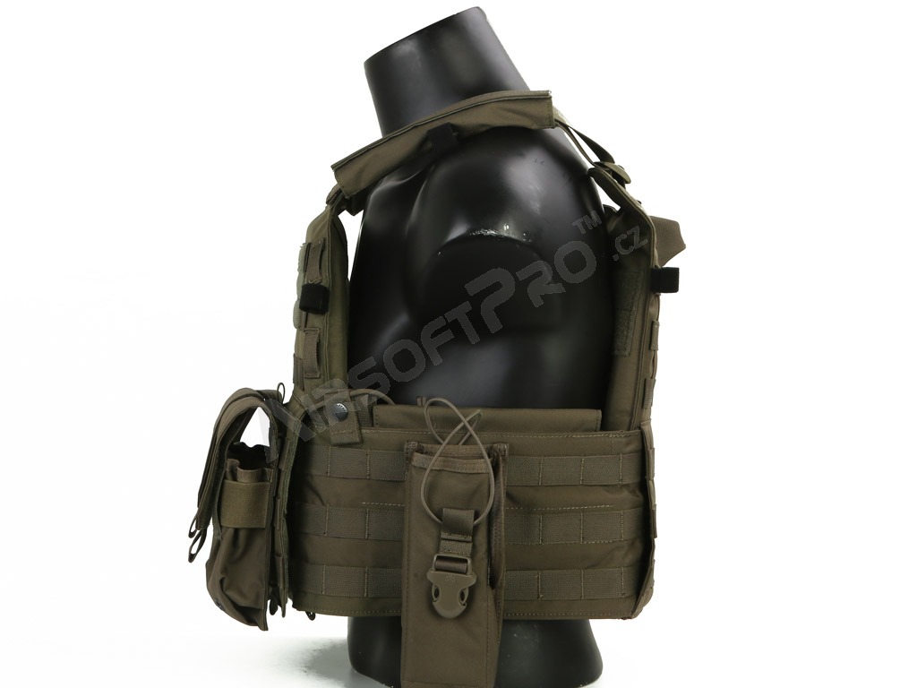 Maskáčová vesta s nosičem plátů a třemi sumkami LBT 6094A - Ranger Green [EmersonGear]