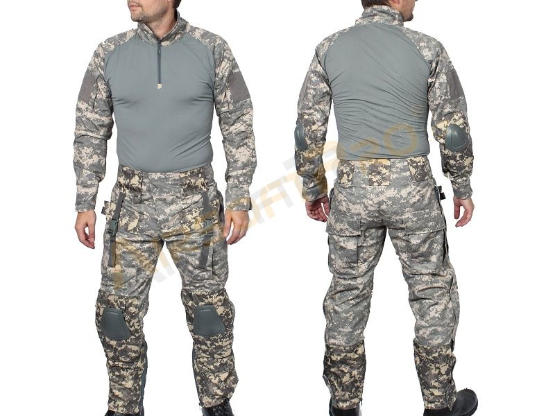 Tactical suit set Digital ACU with pads, size XL [EmersonGear]