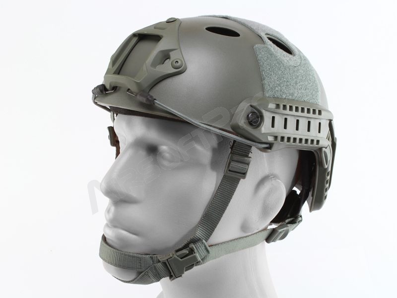 Vojenská helma FAST s příslušenstvím, typ PJ, NOVÝ MODEL - Foliage Green [EmersonGear]