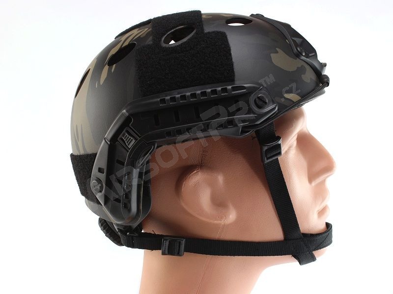 Vojenská helma FAST s příslušenstvím, typ PJ, NOVÝ MODEL - Multicam Black [EmersonGear]