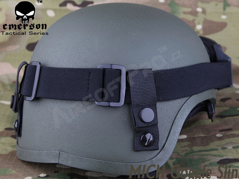 Upevňovací pásky na brýle pro helmy MICH - olivové (OD) [EmersonGear]