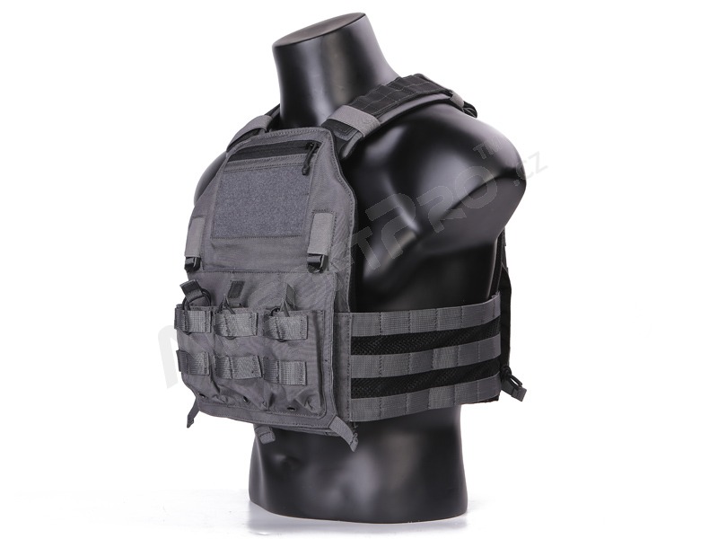 420 Plate Carrier Tactical Vest With 3 Pouches - Wolf Grey [EmersonGear]