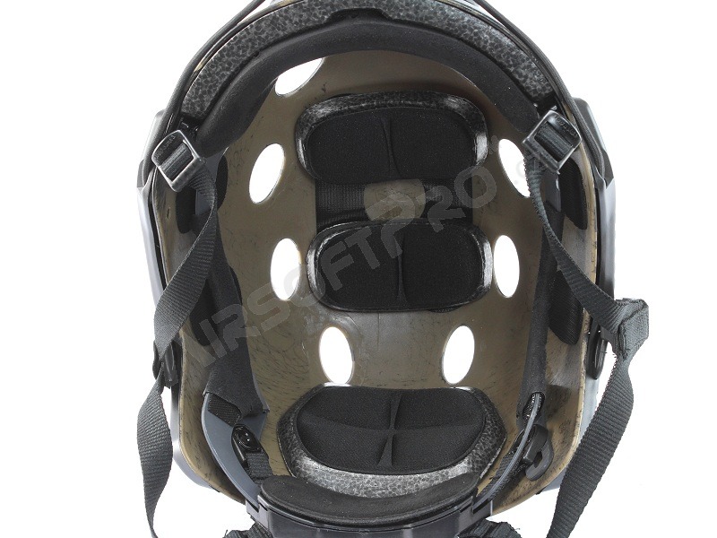 Vojenská helma FAST s příslušenstvím, typ PJ, NOVÝ MODEL - Multicam Black [EmersonGear]