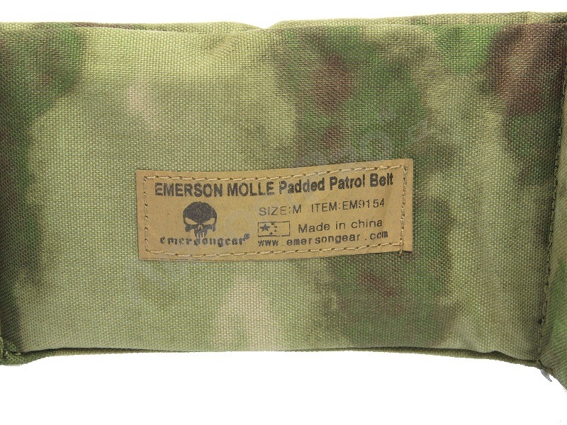 Ceinture de patrouille tactique rembourrée MOLLE - A-TACS FG, taille M [EmersonGear]