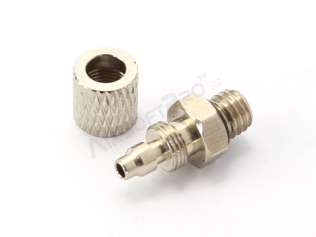 HPA 4 mm hose coupling with screwed catch - straight - male thread M5 [EPeS]