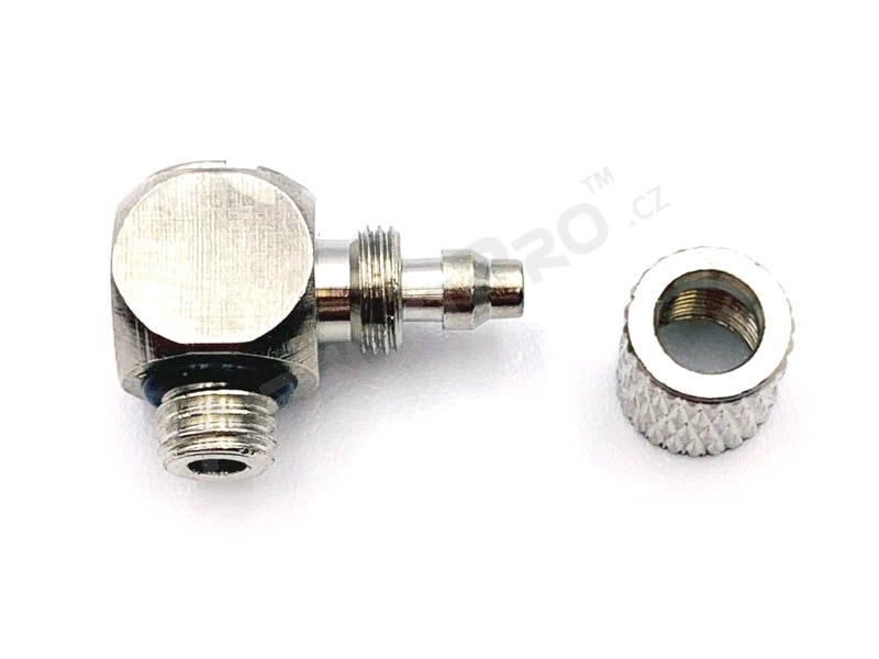 HPA 4 mm hose coupling with screwed catch - 90° - male M5 thread [EPeS]