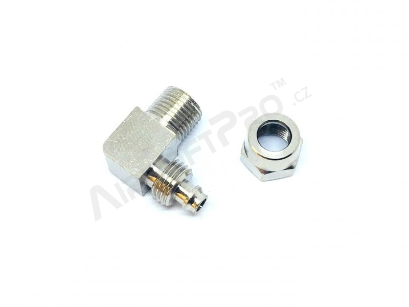 HPA 6 mm hose coupling with screwed catch - 90° - male 1/8NPT thread [EPeS]